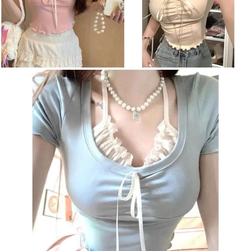  Áo kiểu tiểu thư thun tăm cổ yếm bèo bèo beo11 