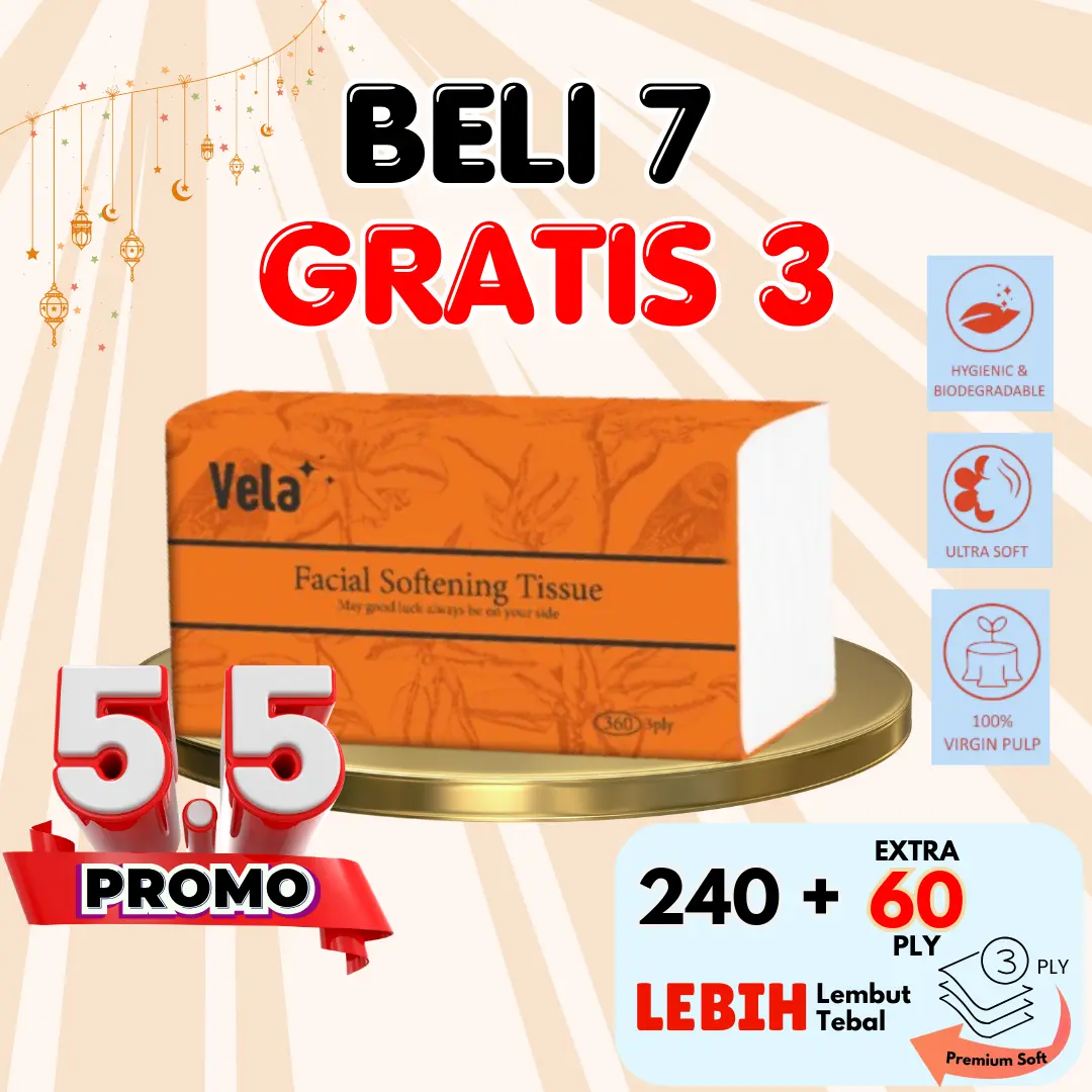 [BELI 7 GRATIS 3] 3 PLY, 300 SHEETS Tissue VELA Grosir Tissue Elegan Vela Tissu Elegan Tissue Minyak Serbaguna Tissue Mobil Wajah Tissue Lucu Tissue Murah Tisu Tebal Tissue Best Seller Tisu Rumah Tangga Tissue Promo Tisu Murah GRATIS ONGKIR [BISA COD]