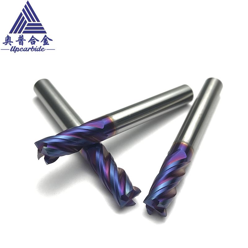 55HRC 4 Flutes Full Sizes Tungsten Carbide Flat End Mills 6