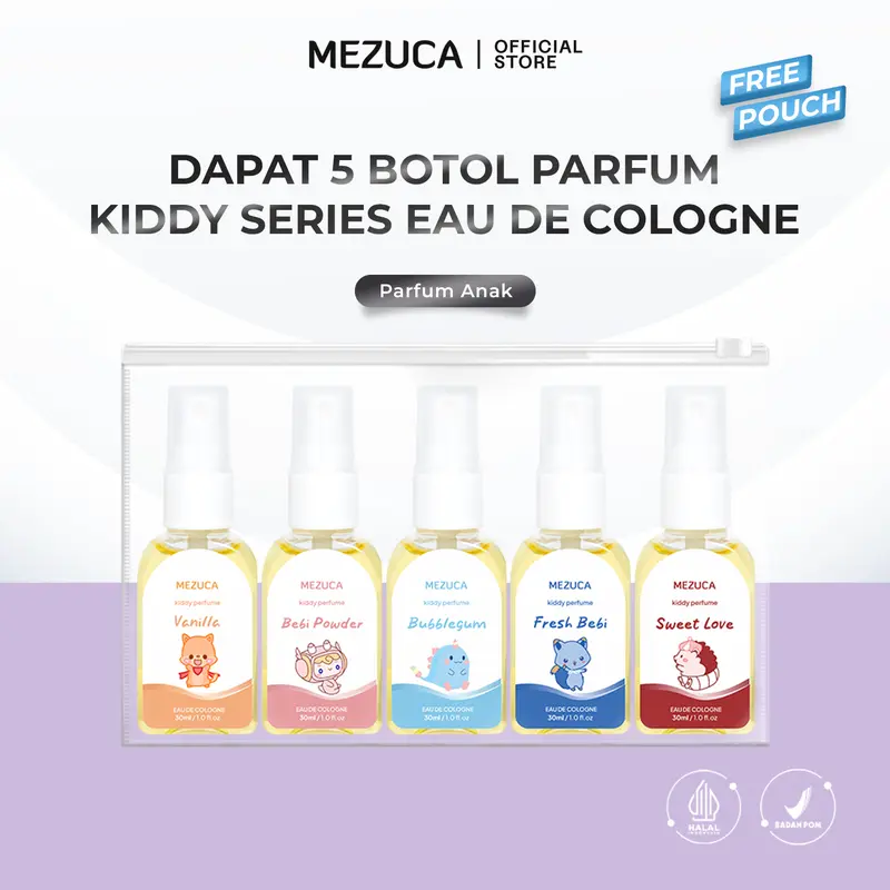 [EXCLUSIVE CIMBRUT] Dapat 5 Botol Parfum Anak Kiddy Series Mezuca 30mL Eau De PARFUME BPOM Wangi Harum Bayi Anak Kecil Tahan Lama 1