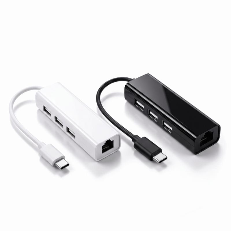 Di động Tốc độ cao Bộ chuyển đổi Ethernet USB Loại C USB 2.0 Card mạng Ethernet Adapter Ethernet 10/100 3 Cổng kết nối Bộ chia USB dành cho máy tính xách tay