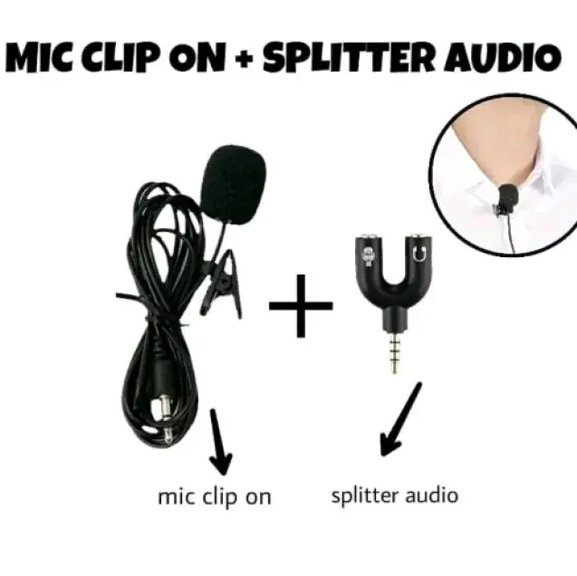Audio splitter jack 3.5mm to dual female u shape 2 in 1 mic & audio spliter adapter konverter u y shape mikrofon microphone podcast YouTube live kabel mini bagus original premium mahal earphone speaker sambungan