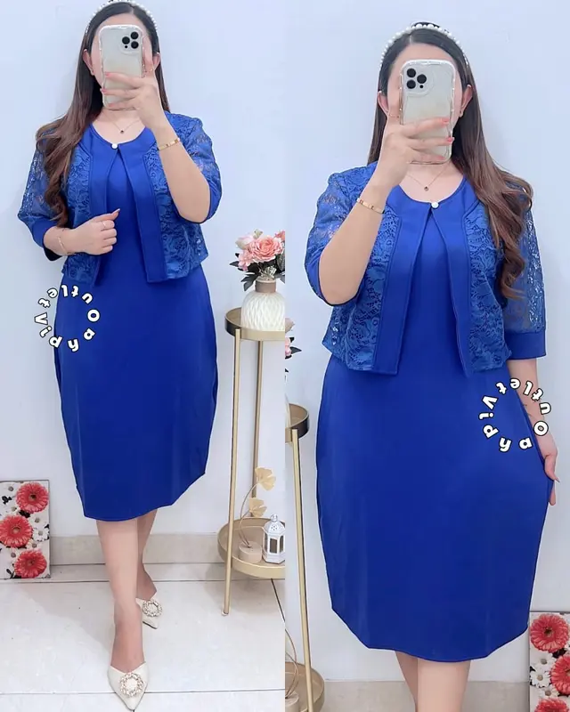 Dress Scuba - Pakaian Natal - Dres Pesta Wanita 7