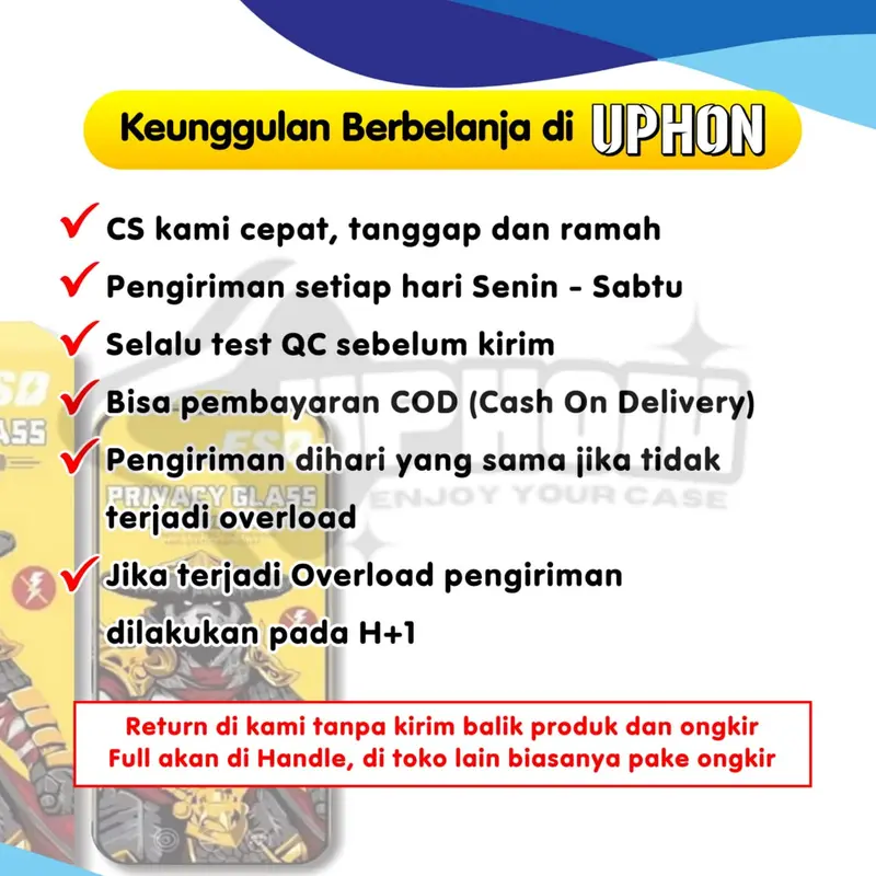 Tempered Glass Anti Spy Panda ESD Super Glass Glossy Hitam Full Screen For Samsung - uphon - Privacy 1
