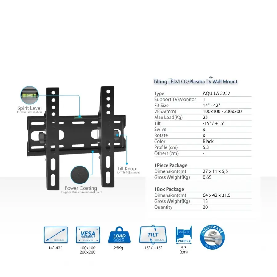 BRACKET TV LED 24 32 40 Inch Universal Fixed Breket Wall Mount Braket LG Sharp Polytron TCL Coocaa Peralatan Lcd Monitor