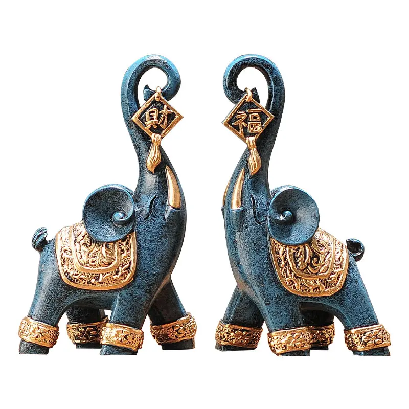 Đồ Trang Trí Voi, Phong Cách Trung Quốc, Thích Hợp Để Trang Trí Nhà Cửa, Văn Phòng, Phòng Khách Và Tủ TV, Chất Liệu Resin, Tượng Voi, Đồ Trang Trí 8
