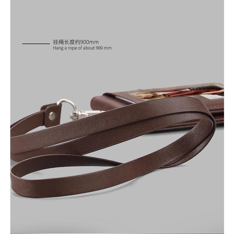 Product Introduction of Real Leather Badge Holder Clear ID Card Pouch Staff Work Chest Cards Name Tag Holders with Lanyard Business Formal Accessories 20