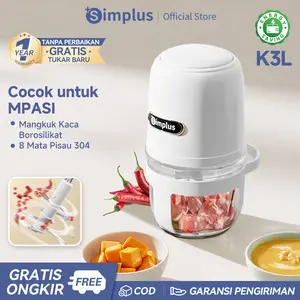 【SUPER DEALS】SIMPLUS Chopper Mini Peralatan Penggiling Daging Listrik Kecil Multifungsi 8 Mata Pisau Garansi 1 Tahun DDJR005 【SUPER DEALS】SIMPLUS Chopper Mini Peralatan Penggiling Daging Listrik Kecil Multifungsi 8 Mata Pisau Garansi 1 Tahun DDJR005