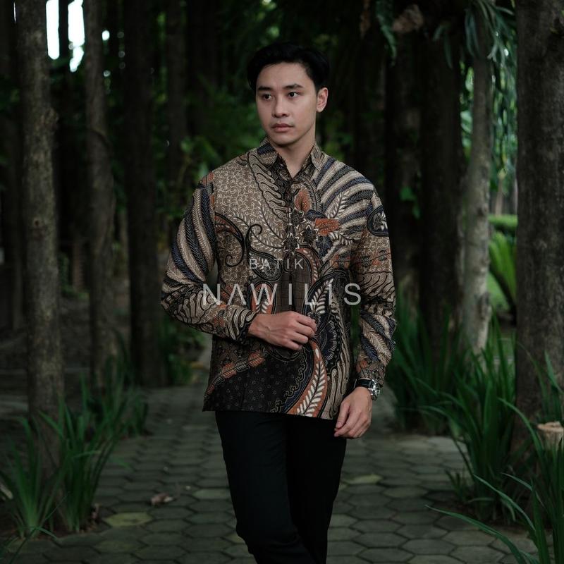 Baju BATIK NAWILIS Kemeja Panjang Pria Slimfit Lapis Furing Premium Motif SATRYO PININGIT 5