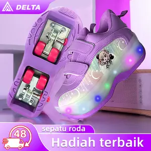 Sepatu Roda Anak Import - Roda Tersembunyi Premium + LED Bright Light, Kualitas Terbaik sepatu roda merah s(2-5thn) random sepatu roda & sepatu seluncur es Outdoor Sport Olahraga