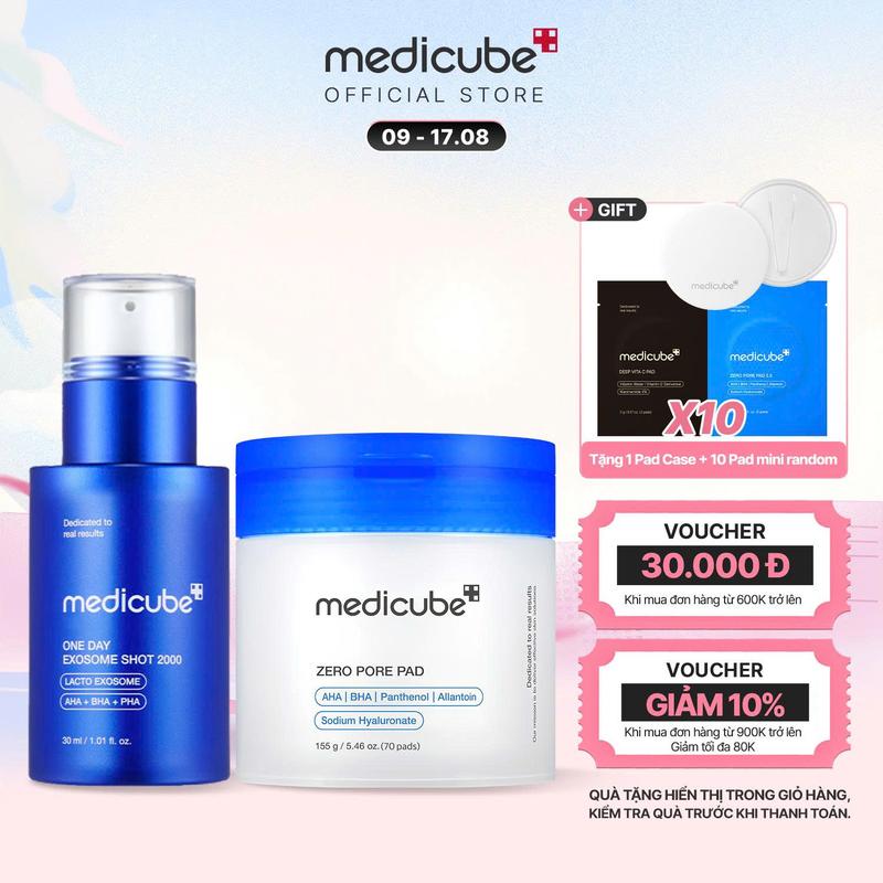 Set Say Bye Lỗ Chân Lông (Tinh chất Exosome 30ml+ Toner Zero Pore Pad 150g/70 pcs)