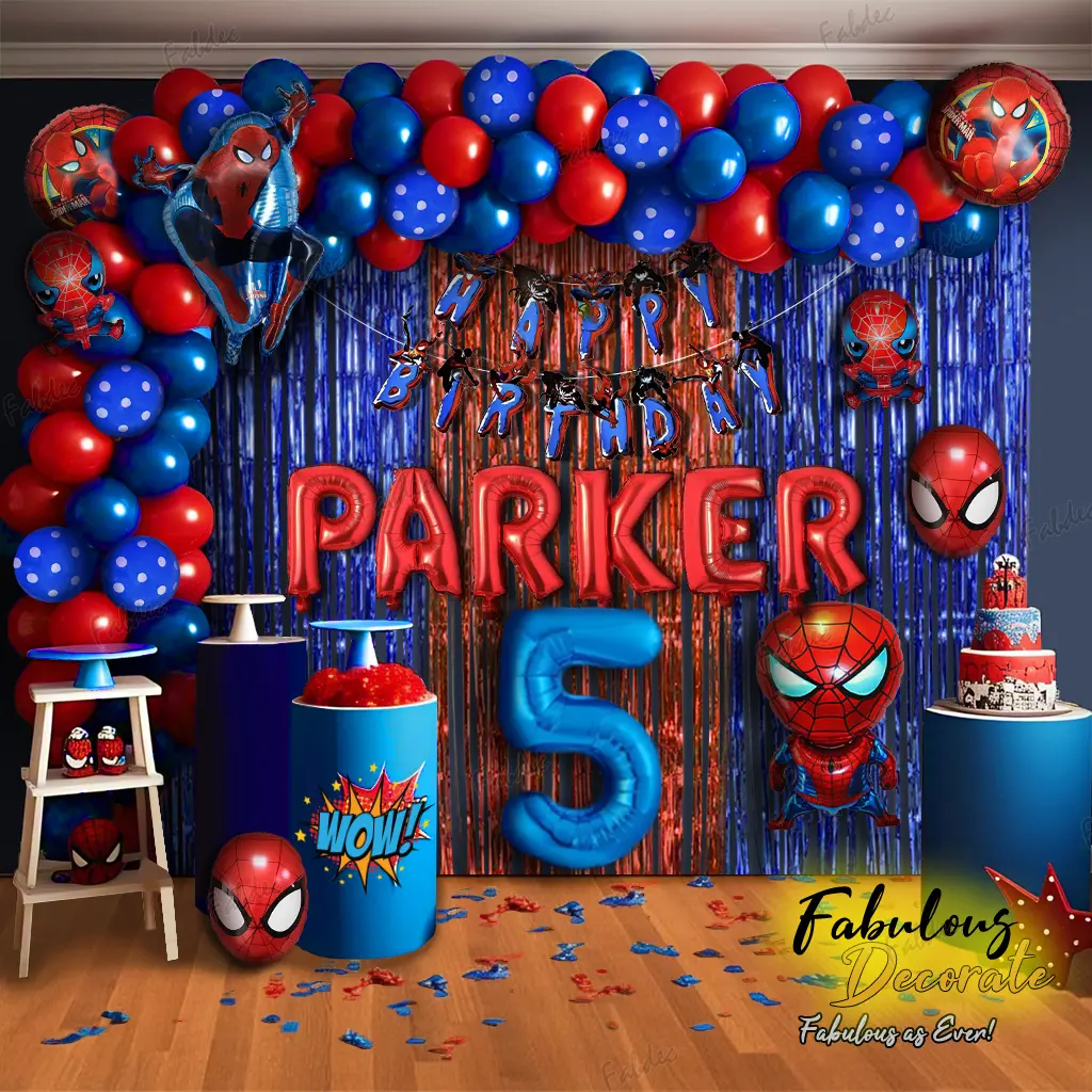 Fun Kids Party Set Dekorasi Spiderman / Dekorasi ultah tema Spiderman / ulang tahun Spiderman