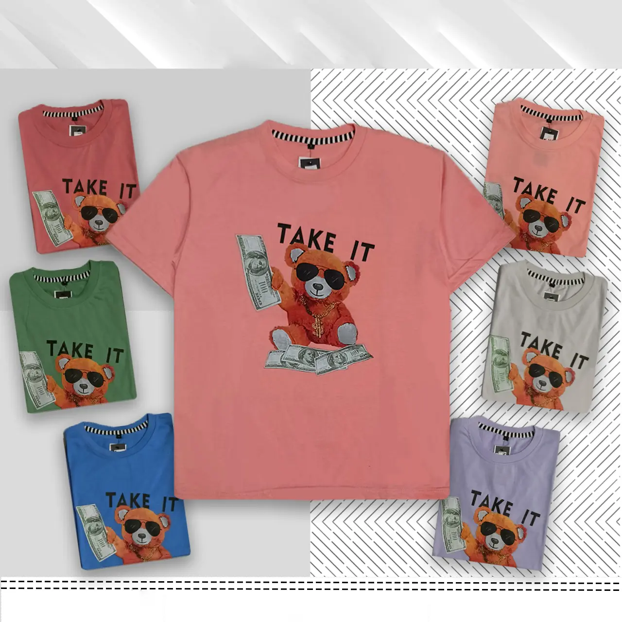 Tshirt Warna Banyak Lengan Pendek Katun Dewasa Santai Slim-fit Model Tipe Lengan Raglan - Nyaman Pria Retro