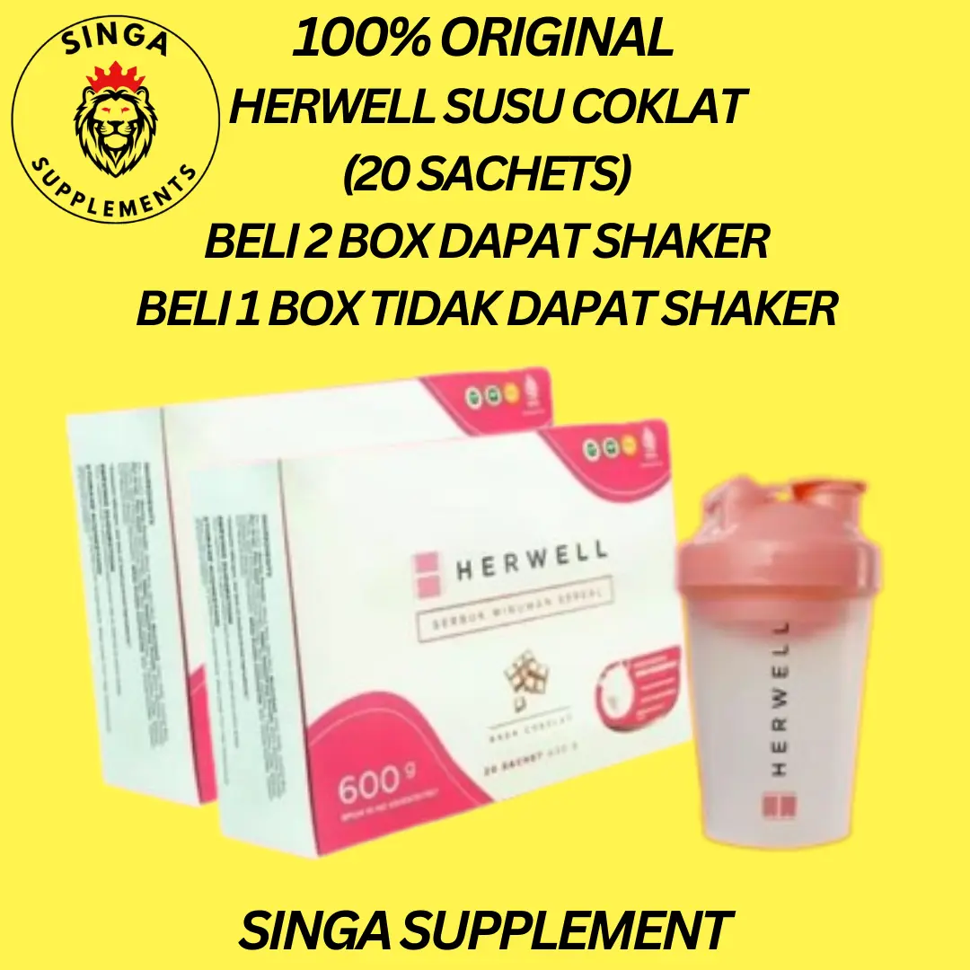 (BACA VARIASI) Herslim Herwell Susu Coklat / Strawberry / Vanilla 1 Box isi 20 Sachets Minuman Susu Bubuk Rasa Cokelat Vanila Stroberi