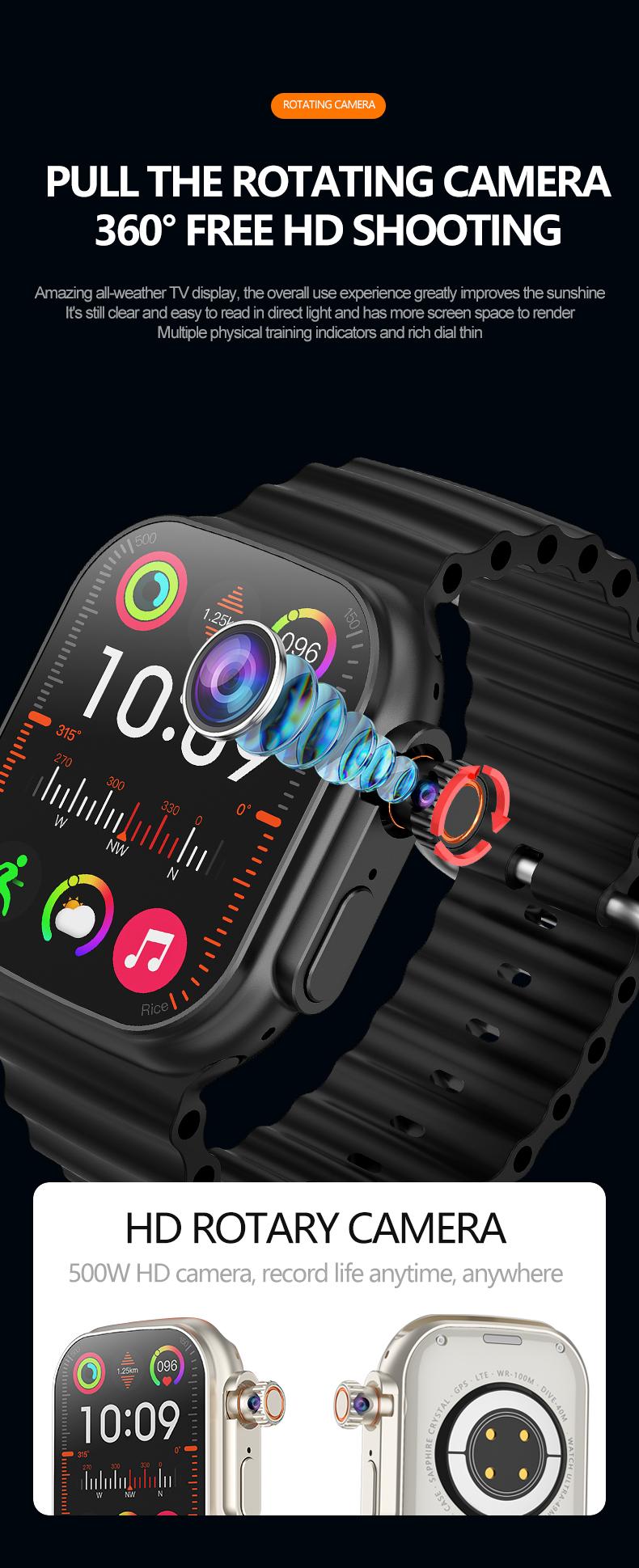 【Robibois Recommended】LDS Smartwatch B31 Ultra dengan Kamera 360° Rotatable 4G/5G SIM Card GPS Hotspot Layar AMOLED Bluetooth Monitor Denyut Jantung Kalkulator 【Robibois Recommended】LDS Smartwatch B31 Ultra dengan Kamera 360° Rotatable 4G/5G SIM Card GPS Hotspot Layar AMOLED Bluetooth Monitor Denyut Jantung Kalkulator