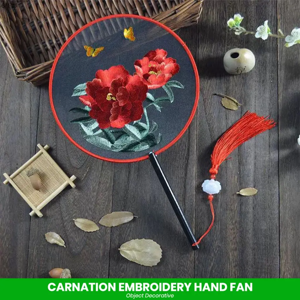 Kipas Tangan Flower Chinoiseries / Embroidery Hand Fan 3334