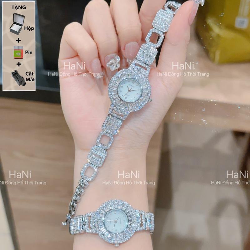 [ MUA 1 TẶNG 3] Đồng Hồ Nữ Đeo Tay Gossie Đá Vương Miện Mặt Xà Cừ Thiết Kế Sang Trọng- Đẳng Cấp, Thép Không Gỉ dạng lắc dongho đồng  hồ  nữ dongho đồng  hồ  nữ