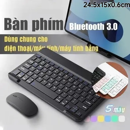 Bộ Bàn Phím & Chuột Bluetooth 10 Inch – Sạc Type-C, Kết Nối Không Dây 10m. Siêu Mỏng Nhẹ, Gọn, Dùng Cho Điện Thoại, iPad, Laptop, Máy Tính Bảng. Nhiều Màu Sắc, Kết Nối Nhanh. Quà Tặng Ý Nghĩa Cho Học Sinh, Sinh Viên, Dân Văn Phòng!