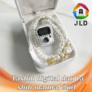 JIELIDA Souvenir 1 Set Tabih Digital & Tasbih Mutiara 99  Premium