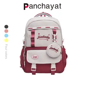 Panchayat Tas Ransel Sekolah Cewek Berkapasitas Besar Nilon Tahan Air Ringan untuk Mahasiswa dan Kampus Fashion Korea - Backpack