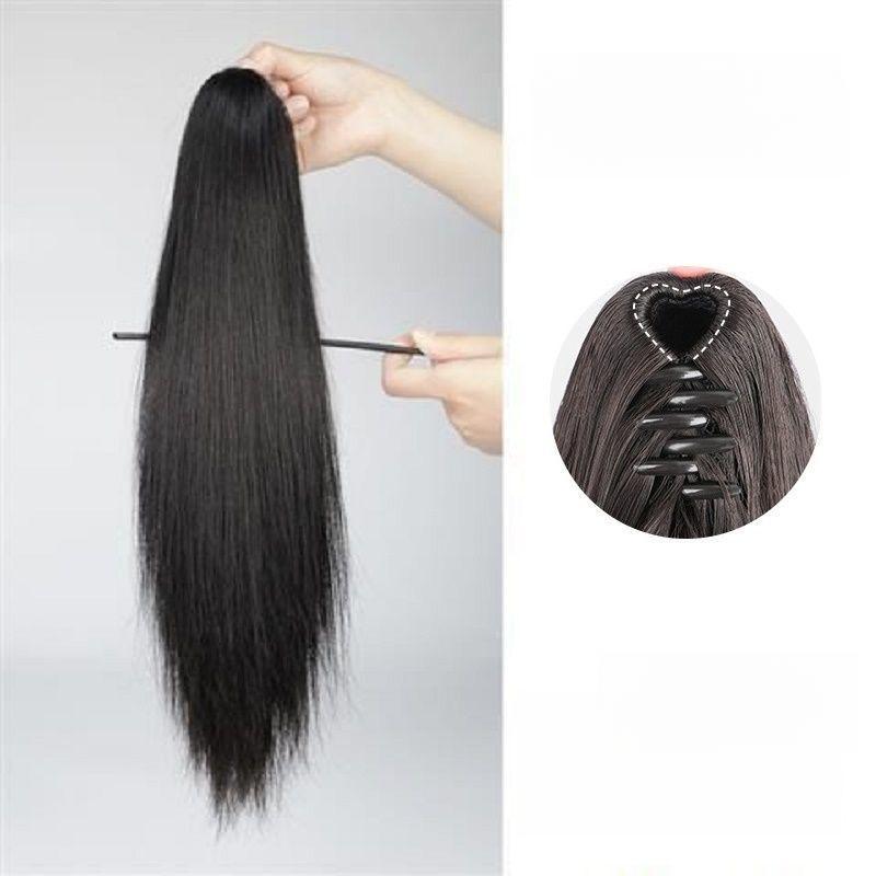 Product Introduction of Tóc Giả Đuôi Ngựa Nữ, Màu Đen Thanh Lịch, Tóc Dài Và Thẳng, Bồng Bềnh, Tăng độ phồng, Kiểu Dây Kẹp Tóc, Thích Hợp Cho Tóc Đuôi Ngựa Thẳng, JIU2PAI 2