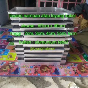 loyang oven atau loyang nampan ukuran 60cmx40cm tinggi 2cm, 3cm, 4cm, 5cm dan 6cm bahan alumunium tebal Kue