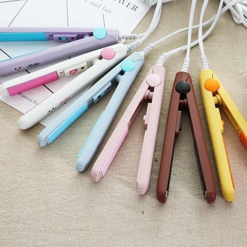￼Máy kẹp duỗi tóc mini hình thú thiết kế nhỏ gọn, lưỡi mượt, nhiều màu sắc kèm hộp nhựa
