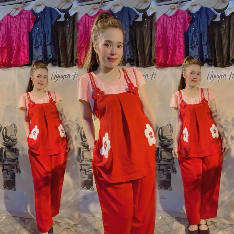 Bộ bầu xinh lửng dài có hai size 45 95kg chất lụa mềm Nữ Áo Váy Bầu Đầm Bầu Voi