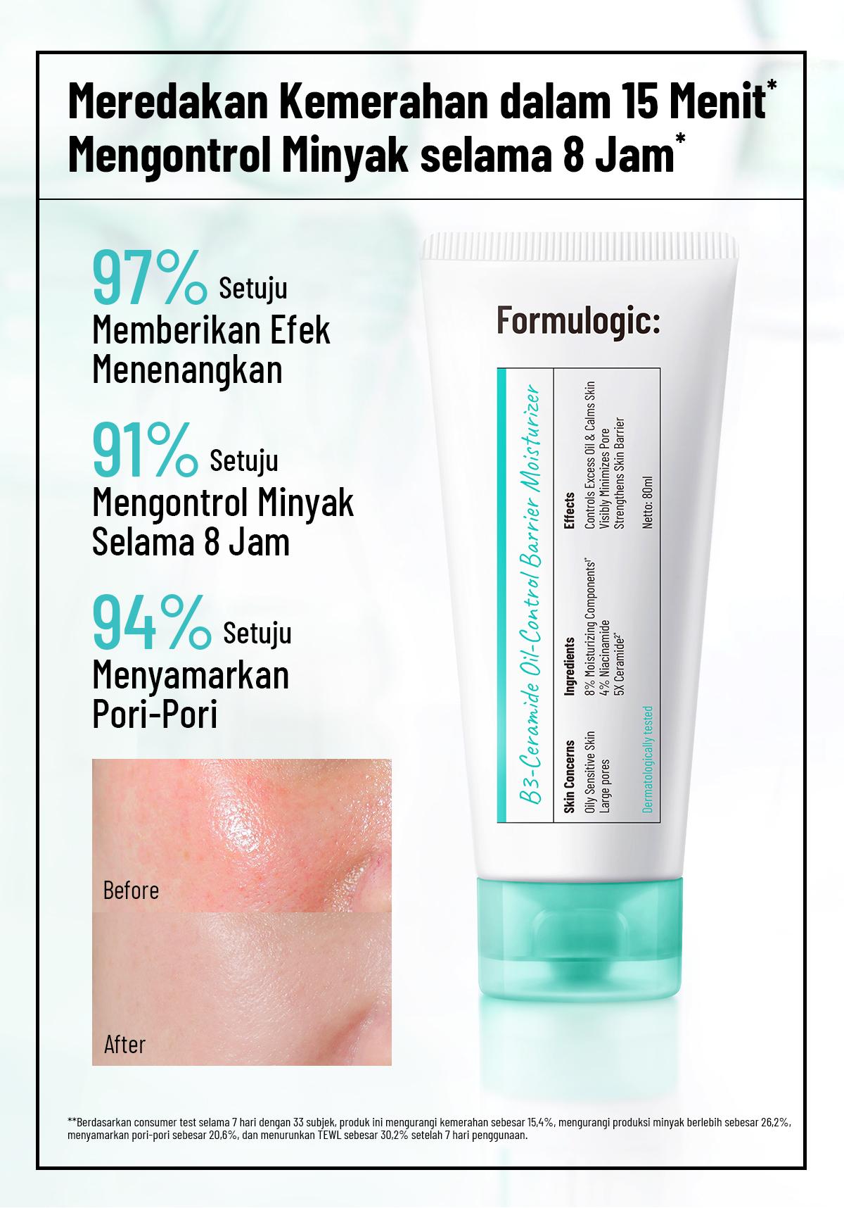 Formulogic: B3-Ceramide Oil-Control Barrier Moisturizer 40 ML | Kontrol Minyak & Perkuat Skin Barrier cream Formulogic: B3-Ceramide Oil-Control Barrier Moisturizer 40 ML | Kontrol Minyak & Perkuat Skin Barrier cream
