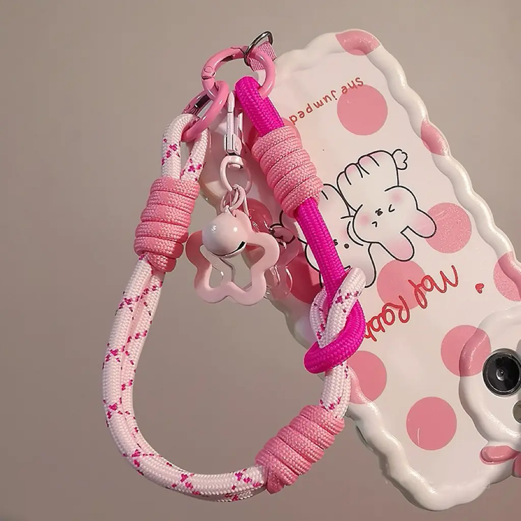 Tali Gantungan HP Bintang & Lonceng Lucu Tali Strap Handphone Viral Motif Tali Anyaman Warna Pastel Cantik