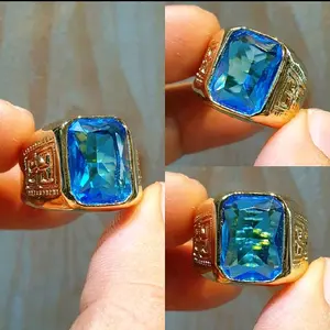 cincin batu blue topaz Swiss kualitas terbaik