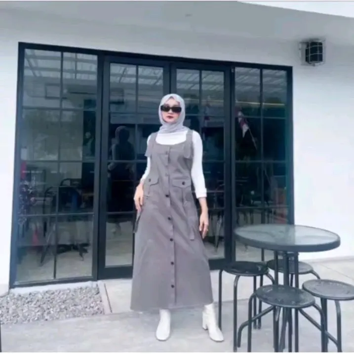 LONG SQUARE LESTY DRESS // BAJU OVERALL TEMY SHIRT// BAJU SANTAI WANITA OVEROLL Jumpsuit 3