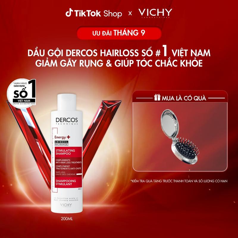 Dầu gội ngăn ngừa và giảm rụng tóc Vichy Dercos Energy + Shampoo Hairloss 200ml…