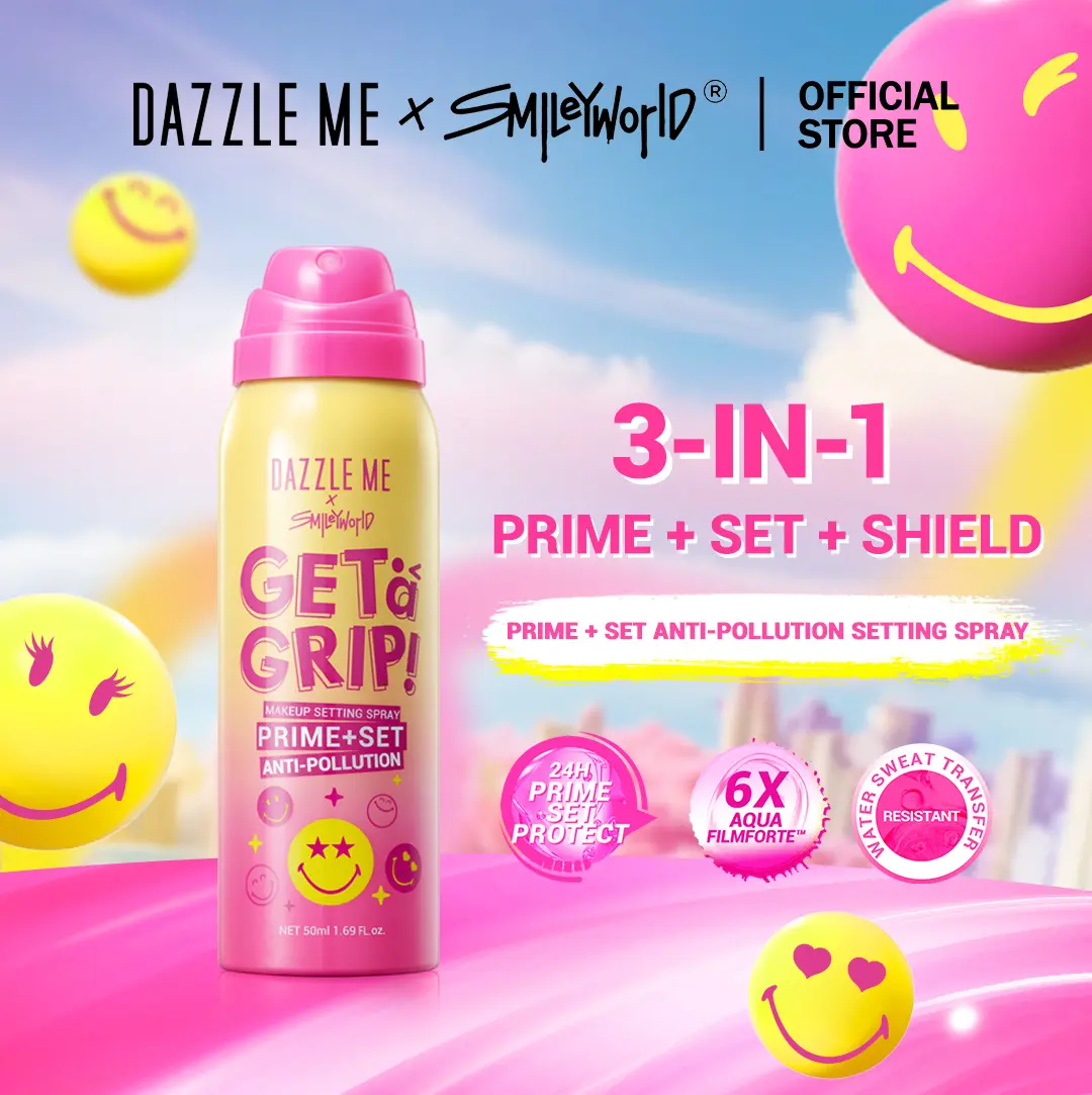 [Limited Edition] DAZZLE ME X SmileyWorld Get a Grip! Makeup Setting Spray - Prime + Set Anti-Pollution