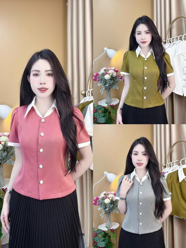 Áo sơ mi nữ dáng PEPLUM mã A56 CỔ SƠ MI CHUẨN CÔNG SỞ siêu xinh áo peplum peplum xu huong Nữ Women