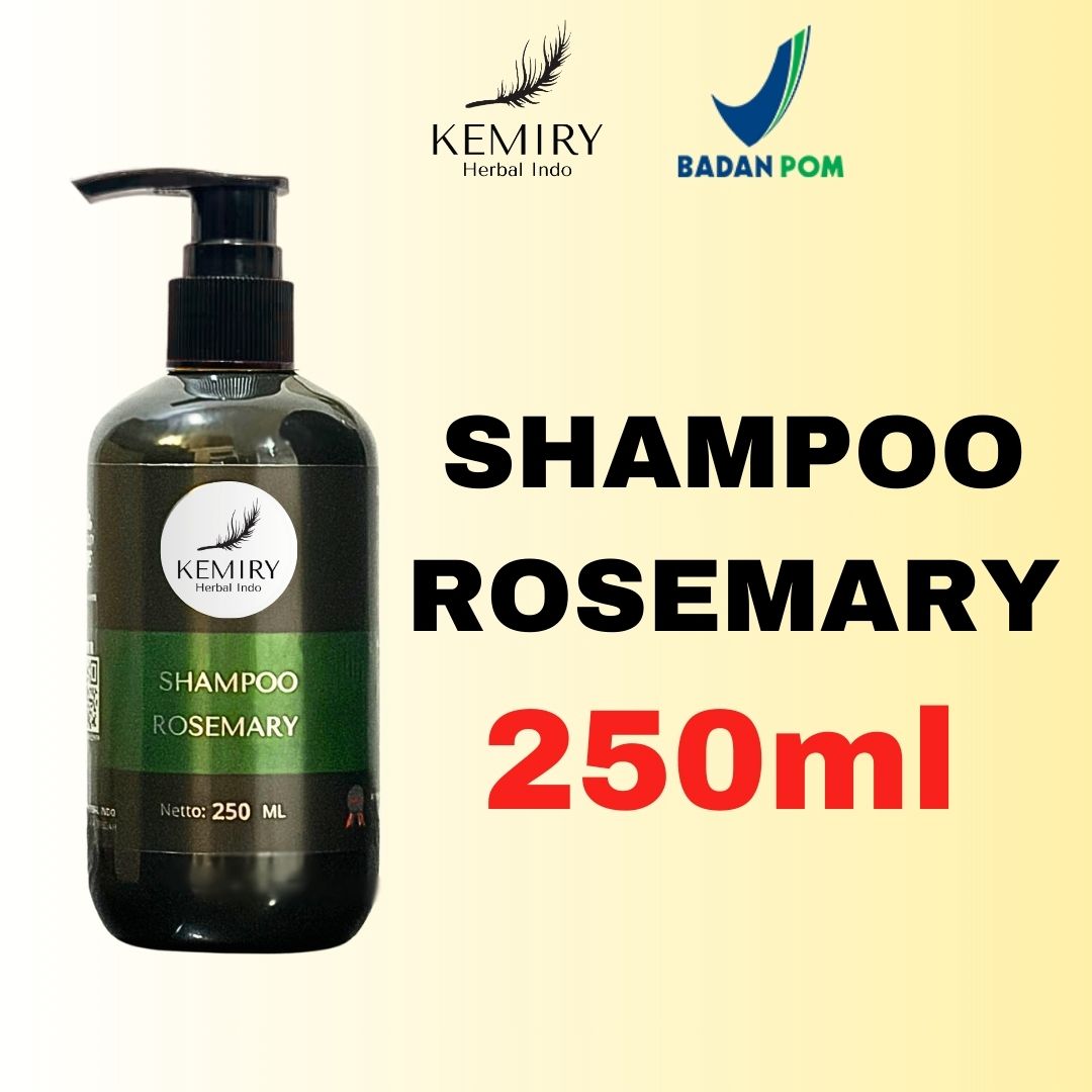Kemiry Shampoo Rosemary 250 ml BPOM NA18251002959 dengan Ekstrak Ginseng Membantu Pertumbuhan Akar Rambut & Mengurangi Ketombe
