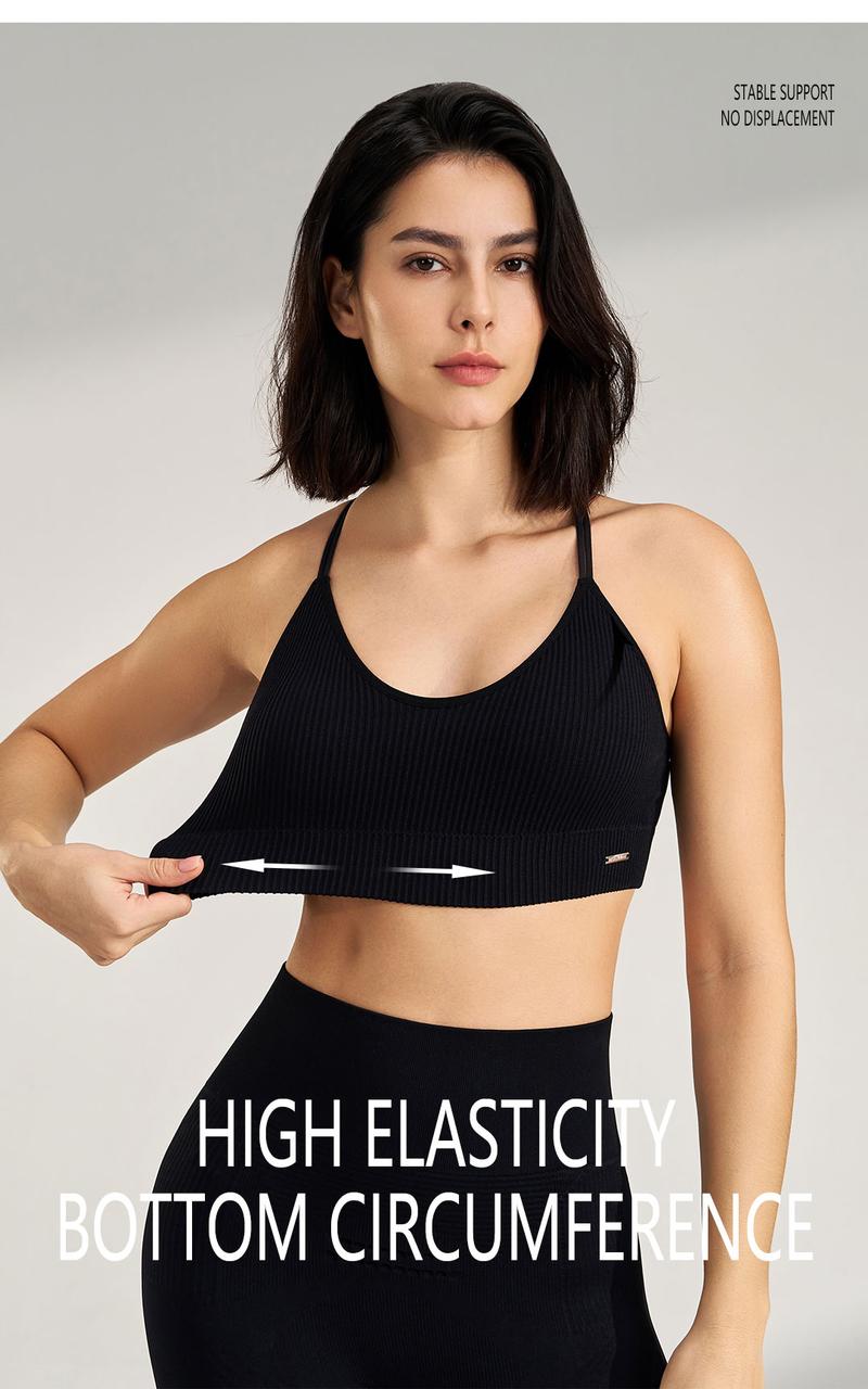 Product Introduction of Non-steel ring beautiful back breathable underwear large size sports bra yoga shockproof vest 15