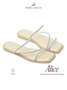 Isabel Adelia ALICE Sandal Wanita Harian Elegan Teplek Kekinian Empuk Mewah Sendal Flat