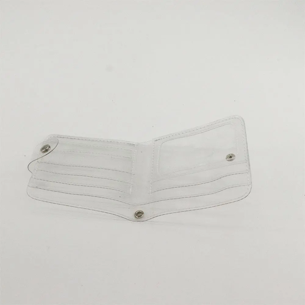Transparent Women Korea Card Pocket Fashion Vintage Couples ID Card Holder Business Card Cover PVC Bag Short Wallet