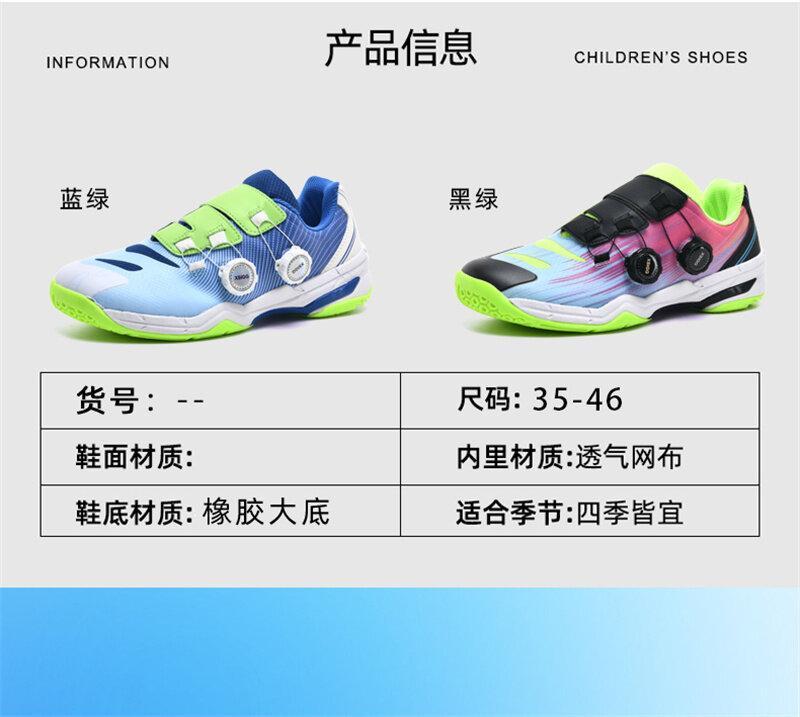 Product Introduction of 36-46 Professional Badminton Shoes for Men Double Rotating Buckle Tennis Shoes Wear-resistant Non-slip Table Tennis Shoes Couple's Training and Competition Sneakers Plus Size 6