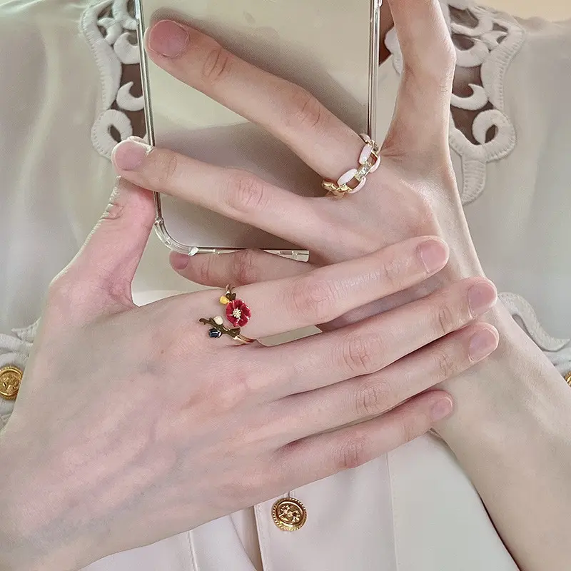 [Yybooklu]COD Personalized Chain Flower Bird Ring Good combination Temperament Versatile Ring Accessories 3