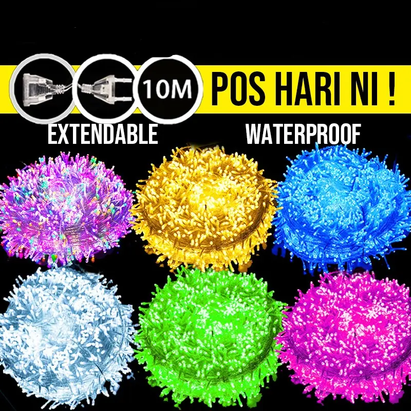 RAYA LED LIGHT STRING LAMPU HIASAN FAIRY Durable Colorful Decoration LIGHTS FESTIVE WEDDING LAMPU LED LAMP RAYA Home Lighting Power