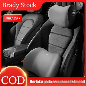 NIRACL  Car 【COD】Bantal Berkendara Mobil Set Penopang Leher dan Pinggang Hitam Bantal Leher Busa Memori Bantal Lumbar