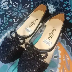 khainuna sepatu flat kaca brukat size 26-30 31-35 anak kaki fashion Tanpa Hak