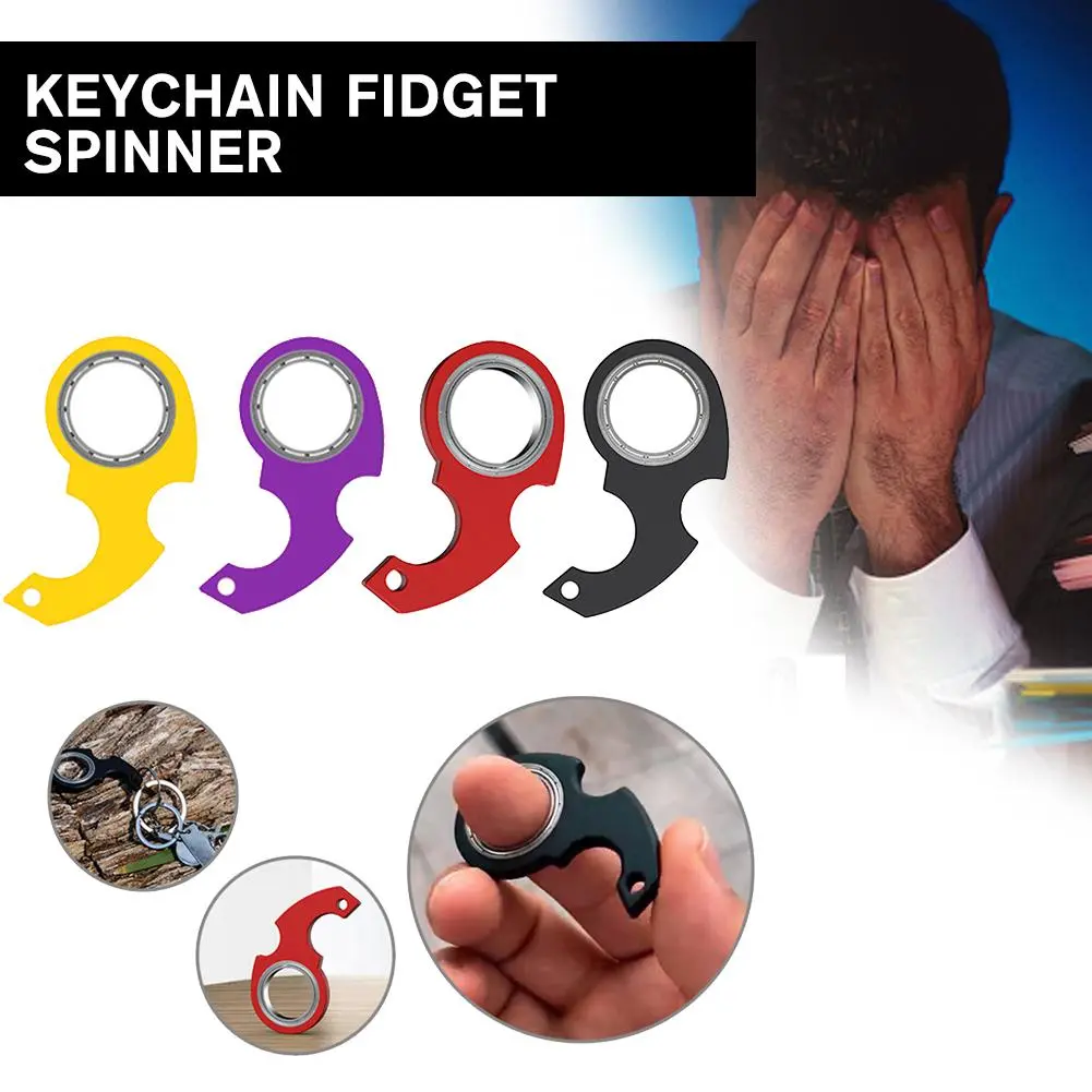 Keychain Spinner Anxiety Stress Relief Fidget Toys Spinning Noctilucent Key Ring Relieve Boredom