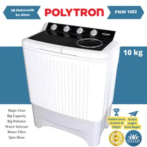 MESIN CUCI POLYTRON PWM 1082 10 KG LOW WATT WATER FILTER HIJAB MODE