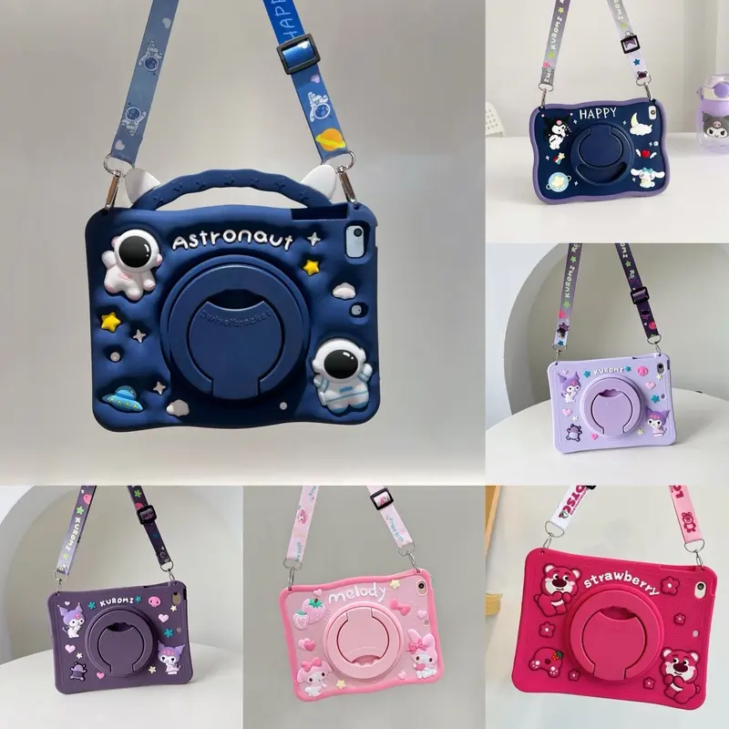 BONUS PEN STYLUS!! Case Lucu iPad Gen 10 10.9" iPad 7 8 9 10.2" iPad 5 6 Air 1 Air 2 Pro 9.7inch iPad Air3 Pro 10.5" iPad Mini 1 2 3 4 5 6 iPad Pro Air 4 Air 5 iPad Pro 11inch Silikon Stand Ring 360 Melody Lotso Kuromi Cinnamorol Astronout Plastik 2