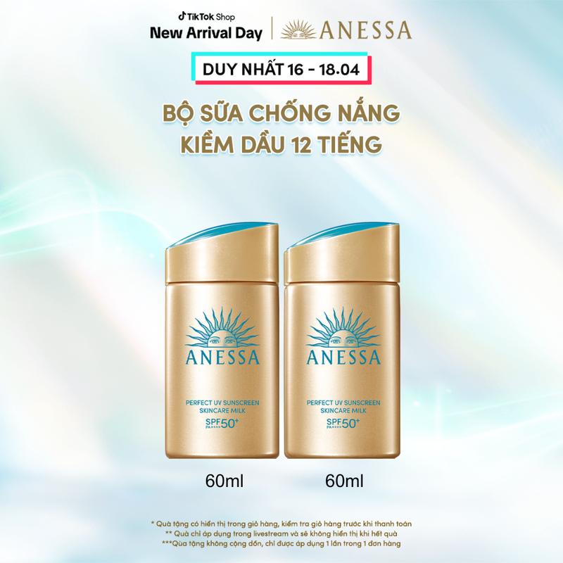 Anessa x KOL - Combo 2 Sữa chống nắng dưỡng da bảo vệ hoàn hảo Anessa Perfect UV Sunscreen Skincare Milk SPF 50+ PA++++ 60ml