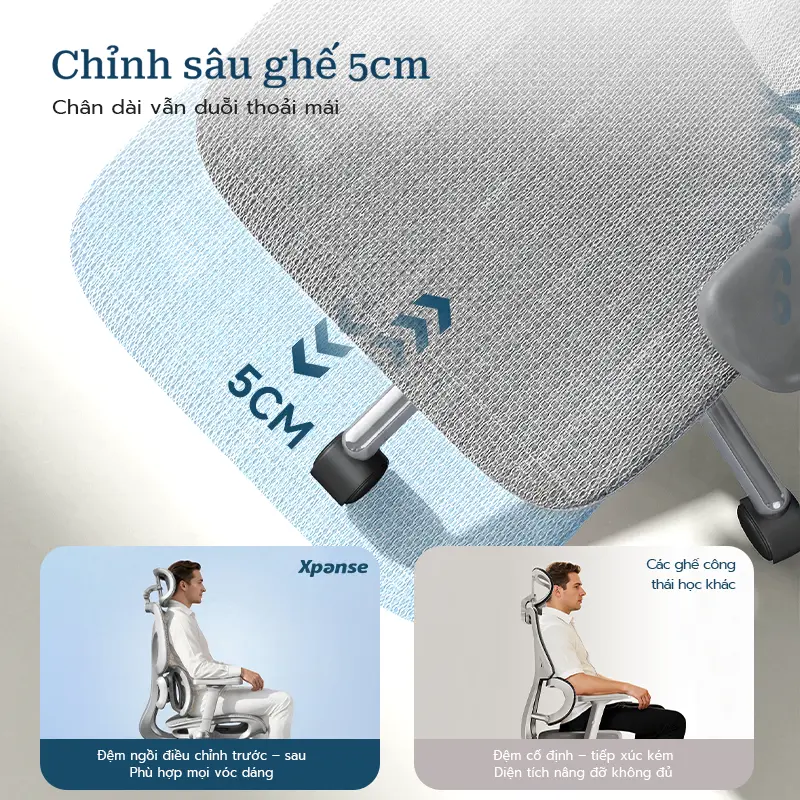Ghế công thái học Xpanse T8 Hệ thống nâng đỡ động dạng đôi cánh bionic bằng lá thép độc lập, Lưới nano mát lạnh | ghế gaming | ghế văn phòng | ghế tựa lưng | BigBuy360 - bigbuy360.vn