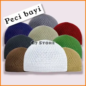 Peci Bayi Laki Laki Kopyah Kopiah Rajut Anak Bayi Balita Newborn Baru Lahir Usia Umur 0 1 2 3 4 5 6 7 8 9 10 11 12 Bulan Tahun Muslim Haji Topi Katun ketu songkok